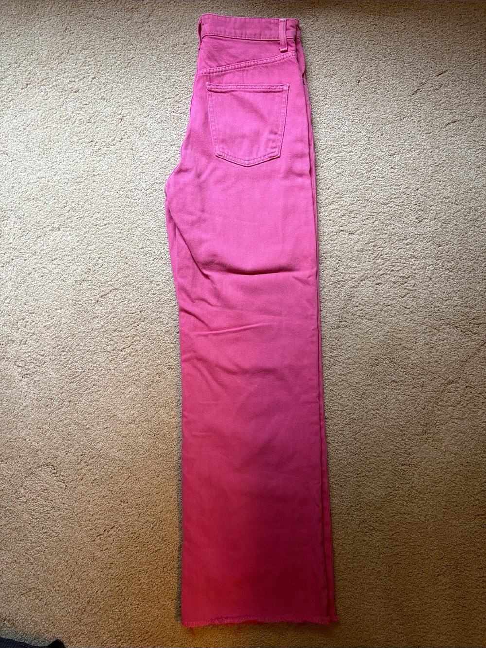 Women's Pink High-Waist Straight Leg Jeans Zara